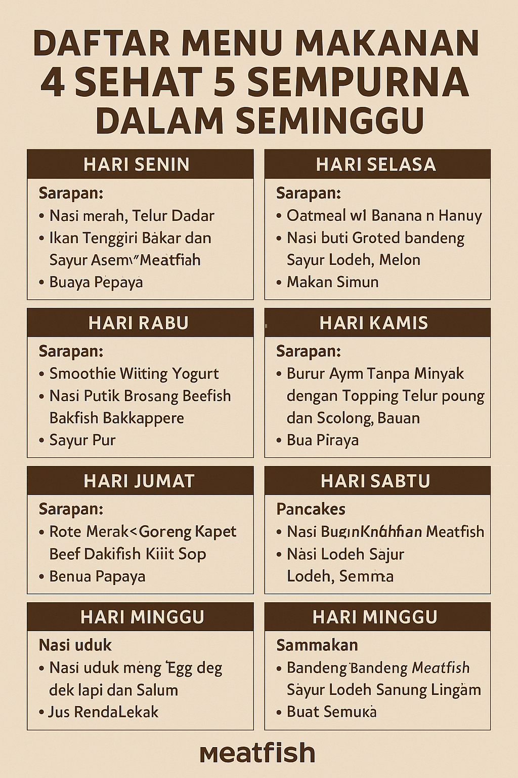 Menu Makanan 4 Sehat 5 Sempurna