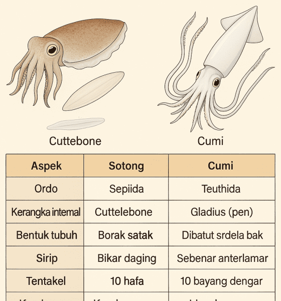 Perbedaan Sotong dengan Cumi