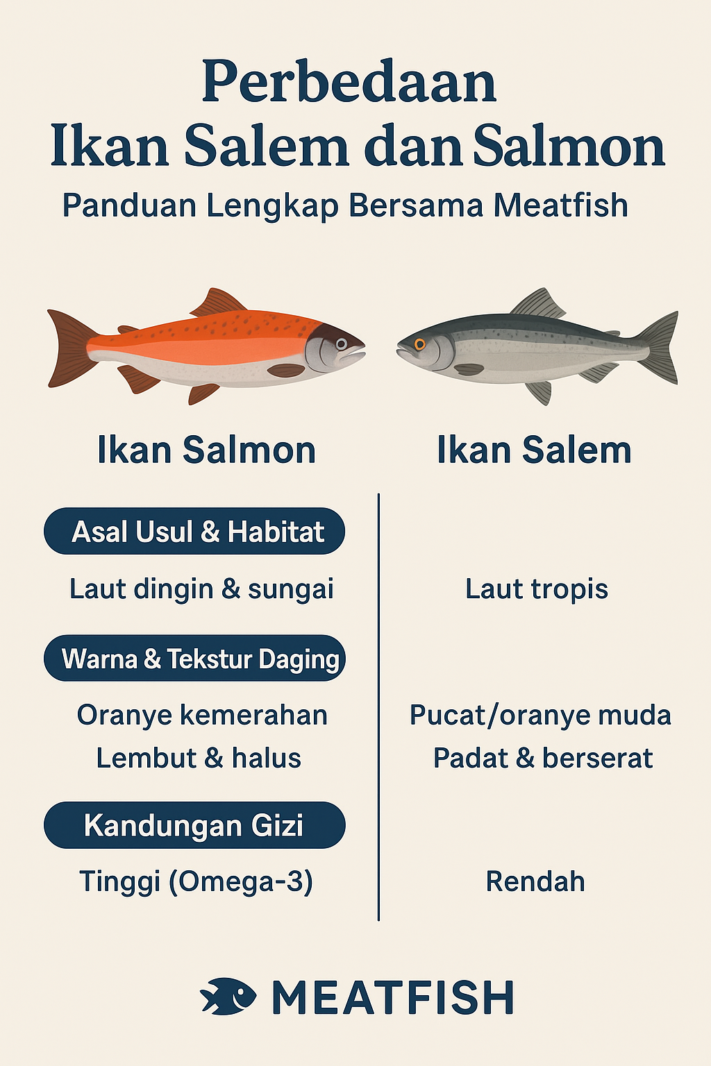Perbedaan Ikan Salem dan Salmon