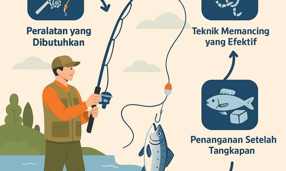 cara menangkap ikan dengan bena