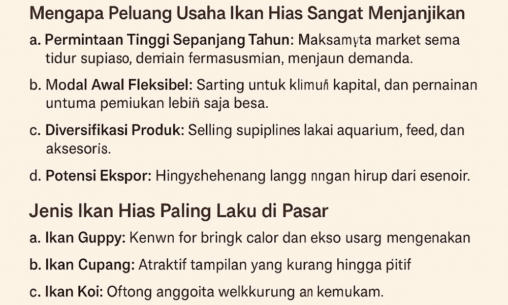 peluang usaha ikan hias