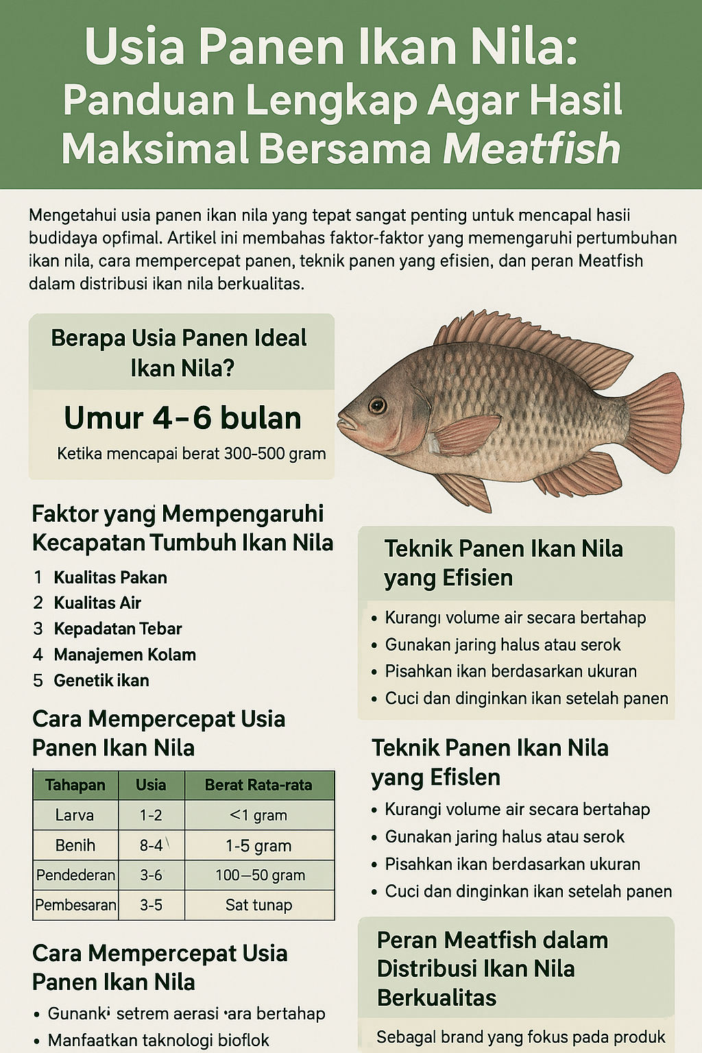 usia panen ikan nila