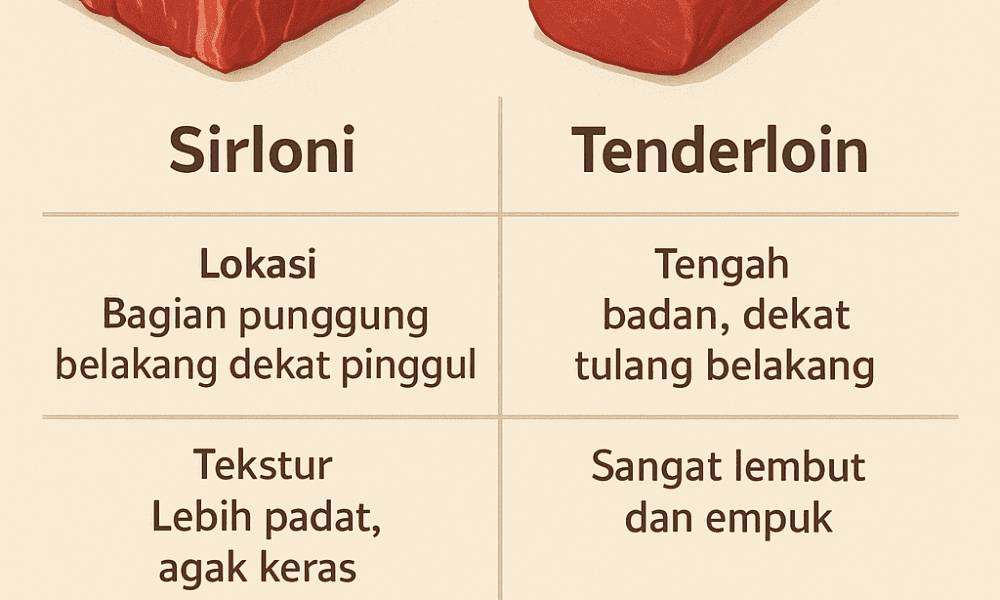 beda sirloin dan tenderloin