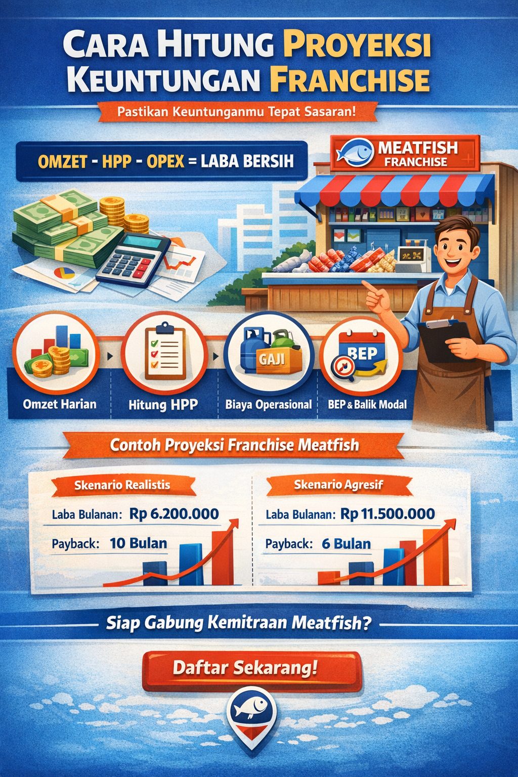 cara hitung proyeksi keuntungan franchise