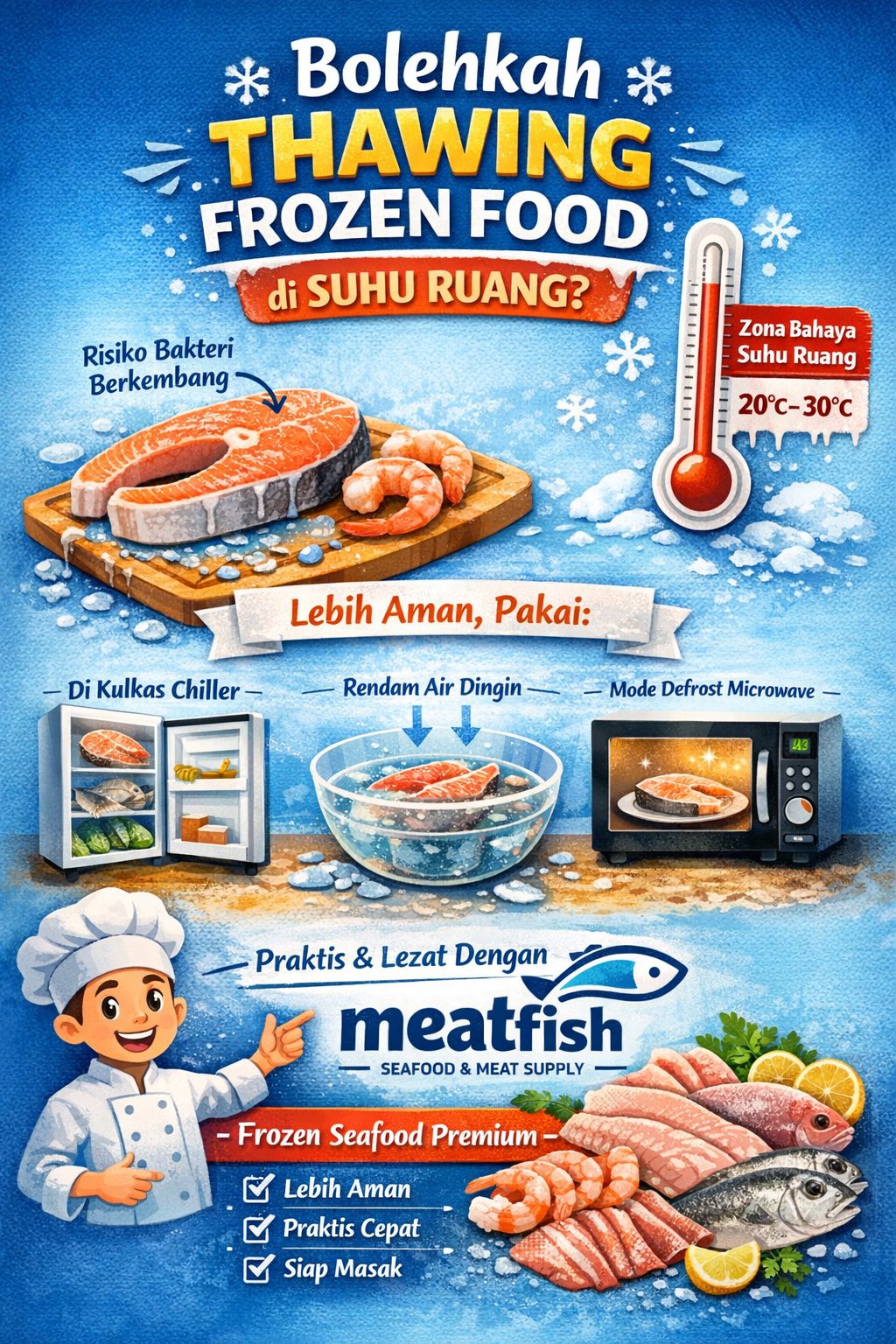 Bolehkah thawing frozen food di suhu ruang