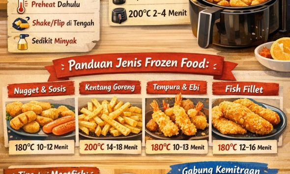 Cara airfryer frozen food