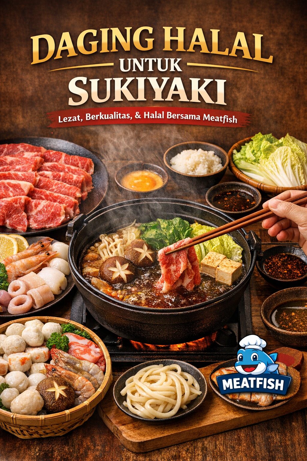 Daging halal untuk sukiyaki