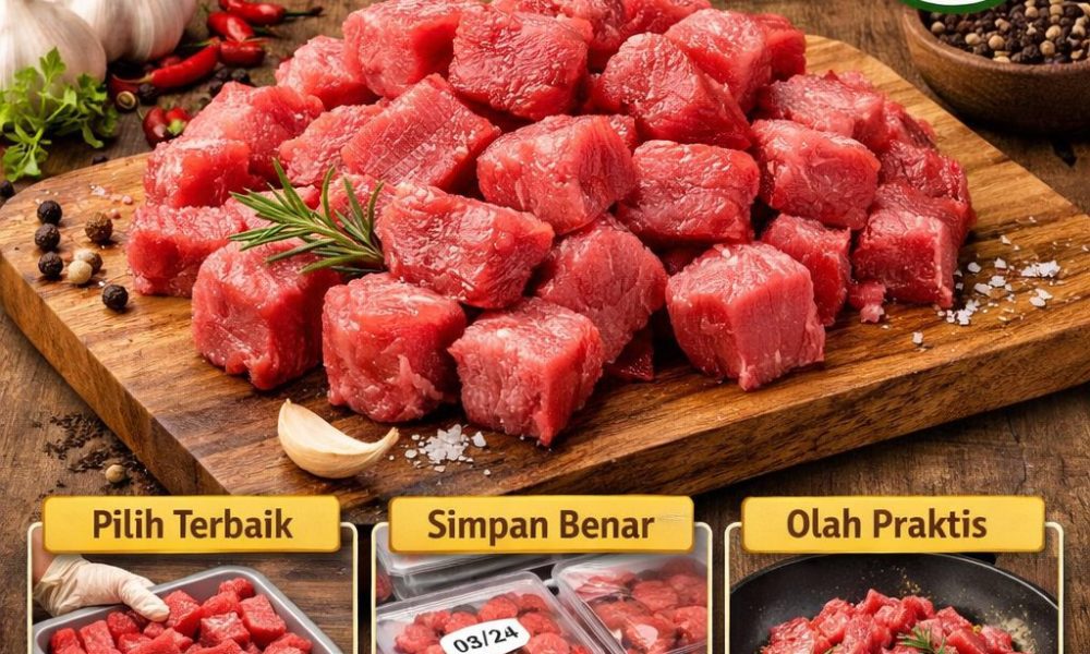 Daging sapi potong dadu halal