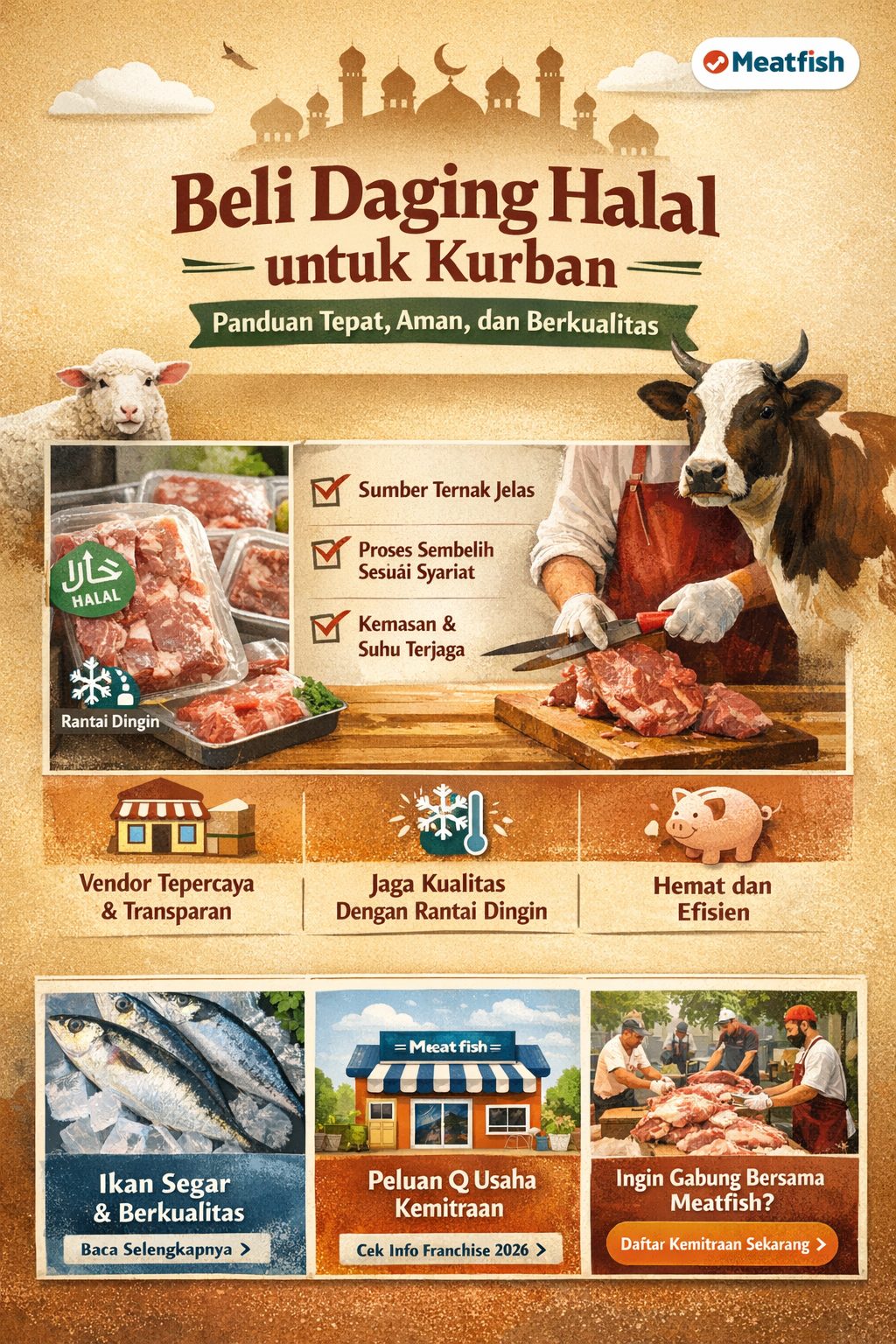 Beli daging halal untuk kurban
