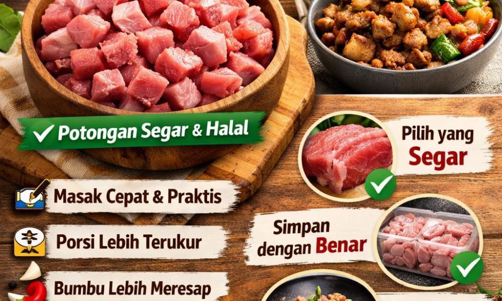 Daging halal potong kecil