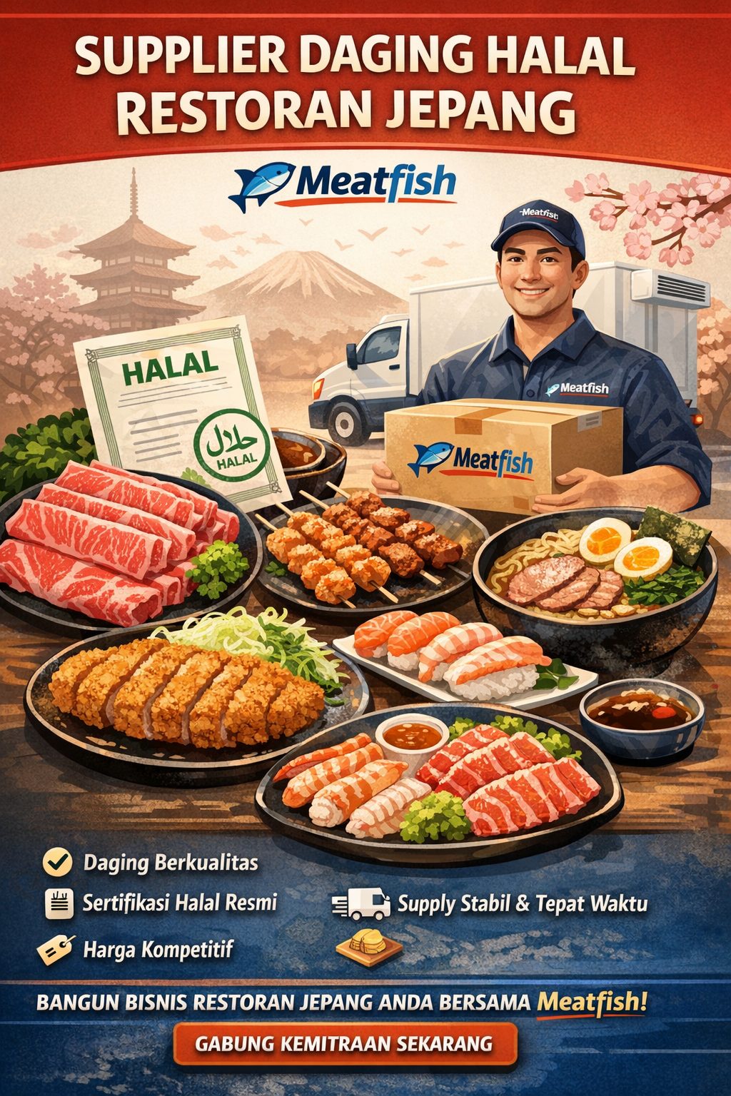 Supplier daging halal untuk restoran Jepang