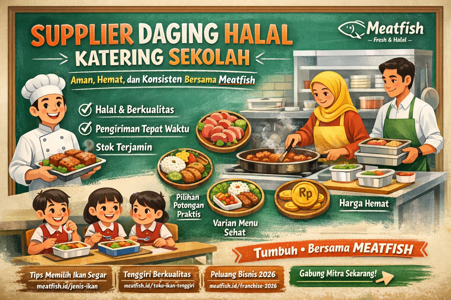 Supplier daging halal katering sekolah