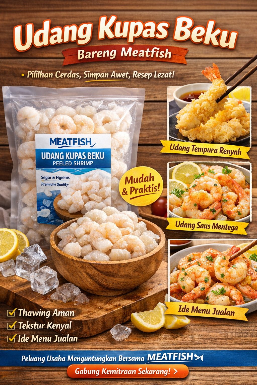 Udang kupas beku