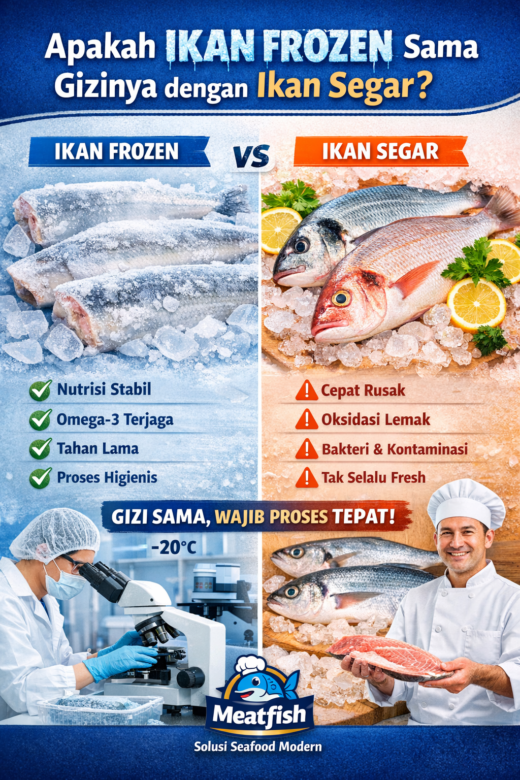 Apakah ikan frozen sama gizinya dengan ikan segar