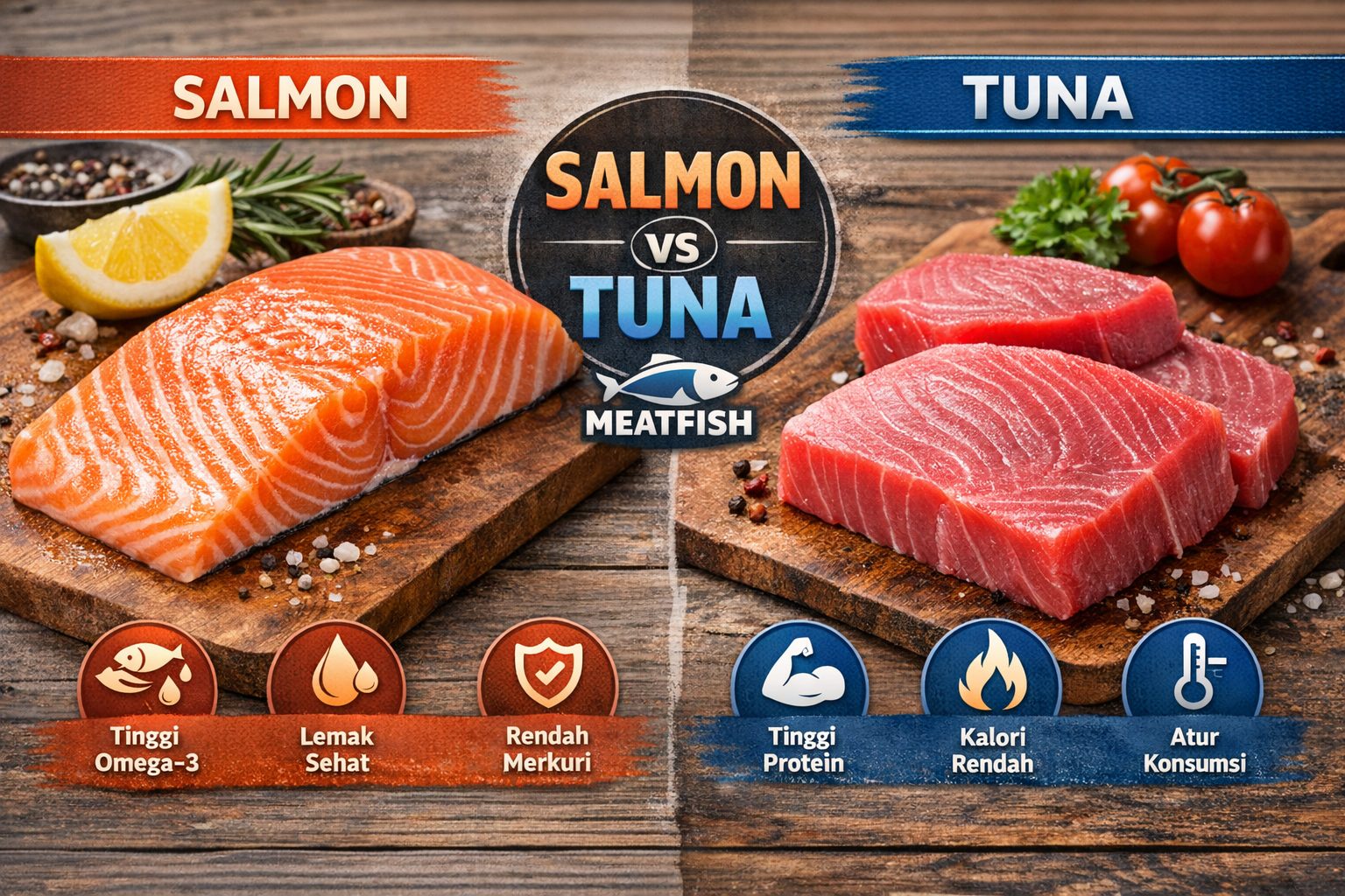 Salmon vs tuna kandungan gizi