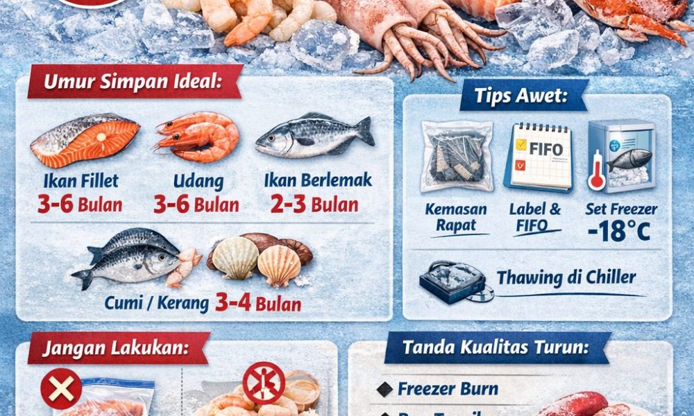 Seafood frozen tahan berapa lama