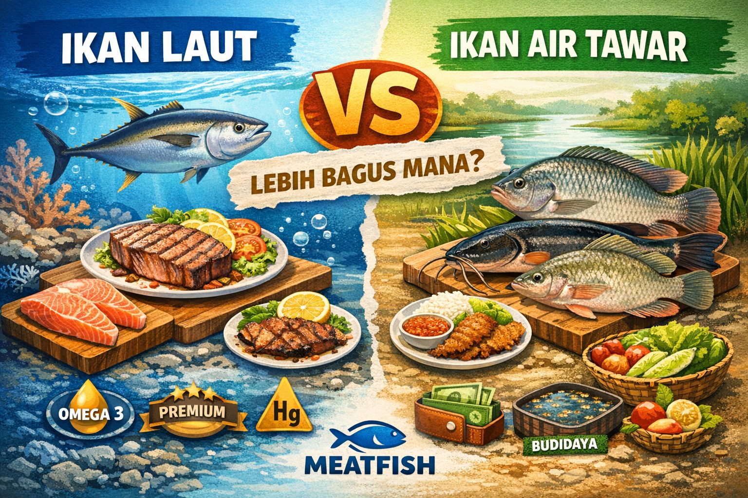 Ikan laut vs ikan air tawar